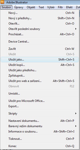 Převod AI – EPS (verze Illustrator 8)