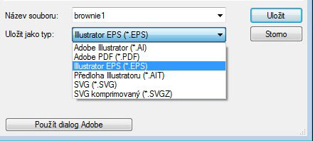 Převod AI – EPS (verze Illustrator 8)