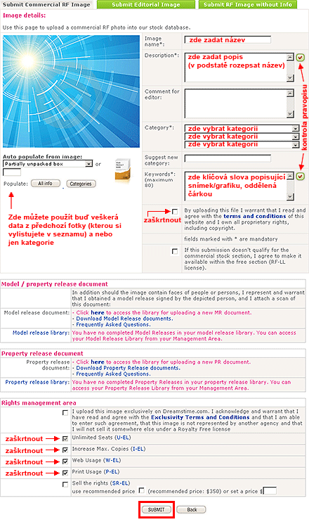 Dreamstime - editace fotky - název, popis, klíčová slova