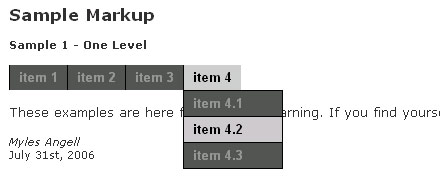 jQuery dropdown navigace